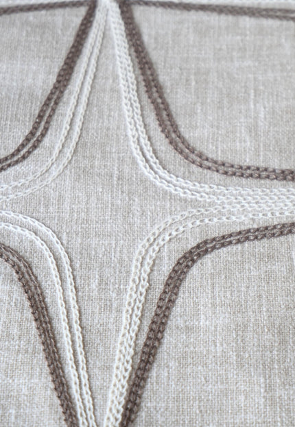 Embroidered Cotton-Linen Fabric (Greige), 47" Wide, 220 GSM