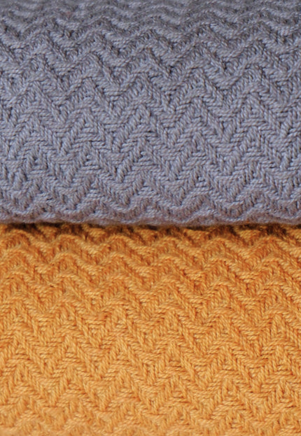 Handwoven Wool-Cotton Double Herringbone Fabric, 300 GSM, 46" Wide