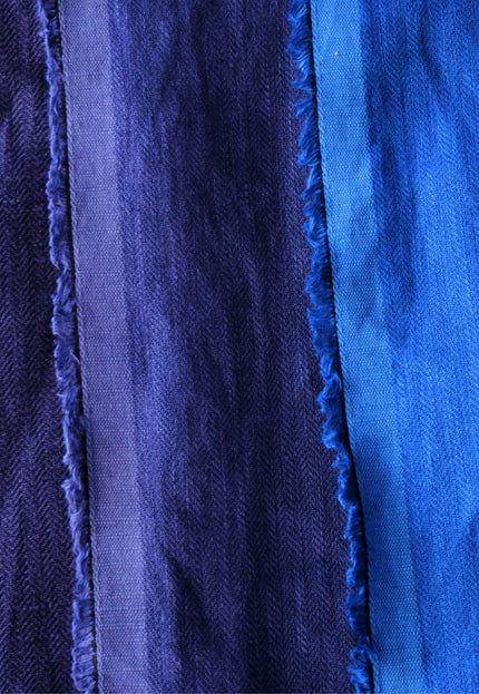 Indigo Hemp Herringbone Fabric with Black Selvedge | 54" wide | 240 GSM