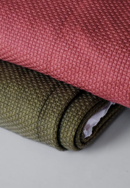 Pure Cotton Hopsack Weave Fabric by the yard, 260 GSM, 54" Wide
