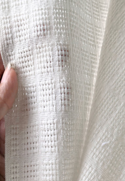 Naturally Dyed Organic Cotton Dobby Fabric, Dotted Textured Weave, 230 GSM, 45” Wide