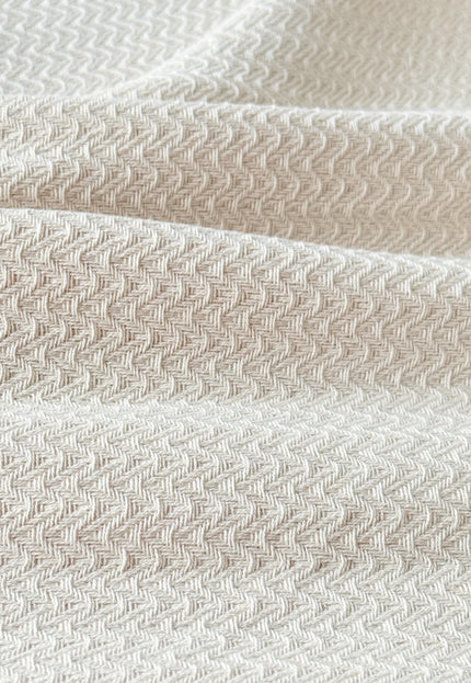 Handwoven Wool-Cotton Double Herringbone Fabric, 300 GSM, 46" Wide