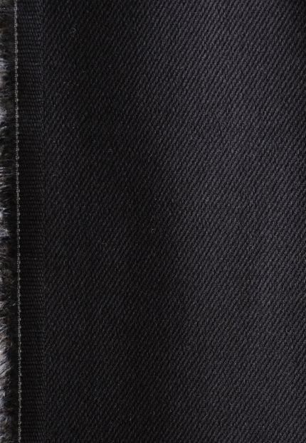 Jet Black Cotton Drill Fabric | 56" Wide | 350 GSM