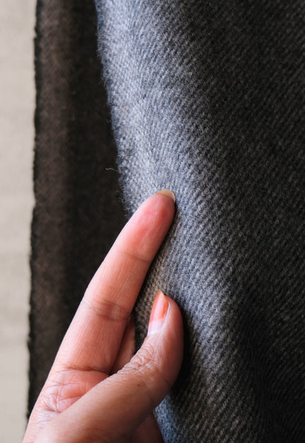 Charcoal Yak Wool Fabric Set | Herringbone, Twill & Boiled Wool, 380 GSM