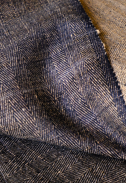 Reversible Handwoven Tussar Silk Fabric, 220 GSM Wild Silk, 44” Wide