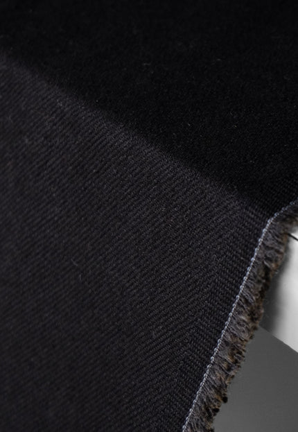 Jet Black Cotton Drill Fabric | 56" Wide | 350 GSM