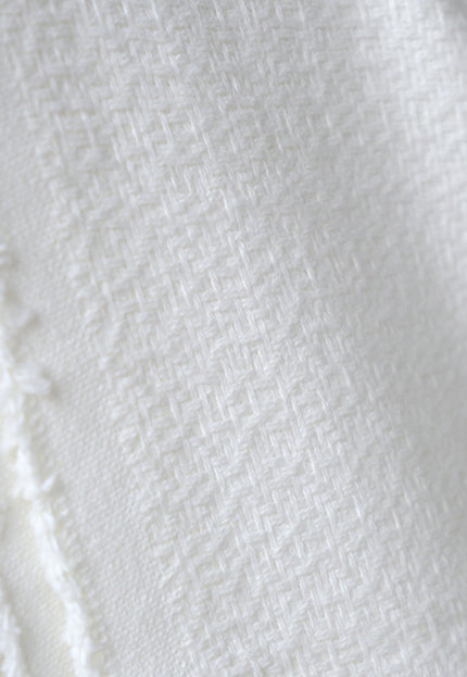 Zen Grid Weave Wool - Cotton Blended Fabric by the yard | 300 GSM | 54” Wide