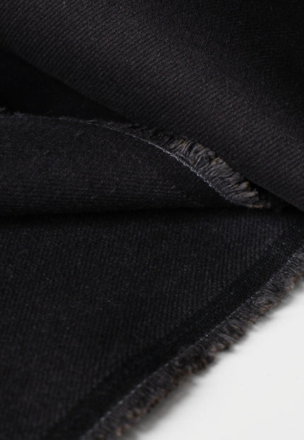 Jet Black Cotton Drill Fabric | 56" Wide | 350 GSM
