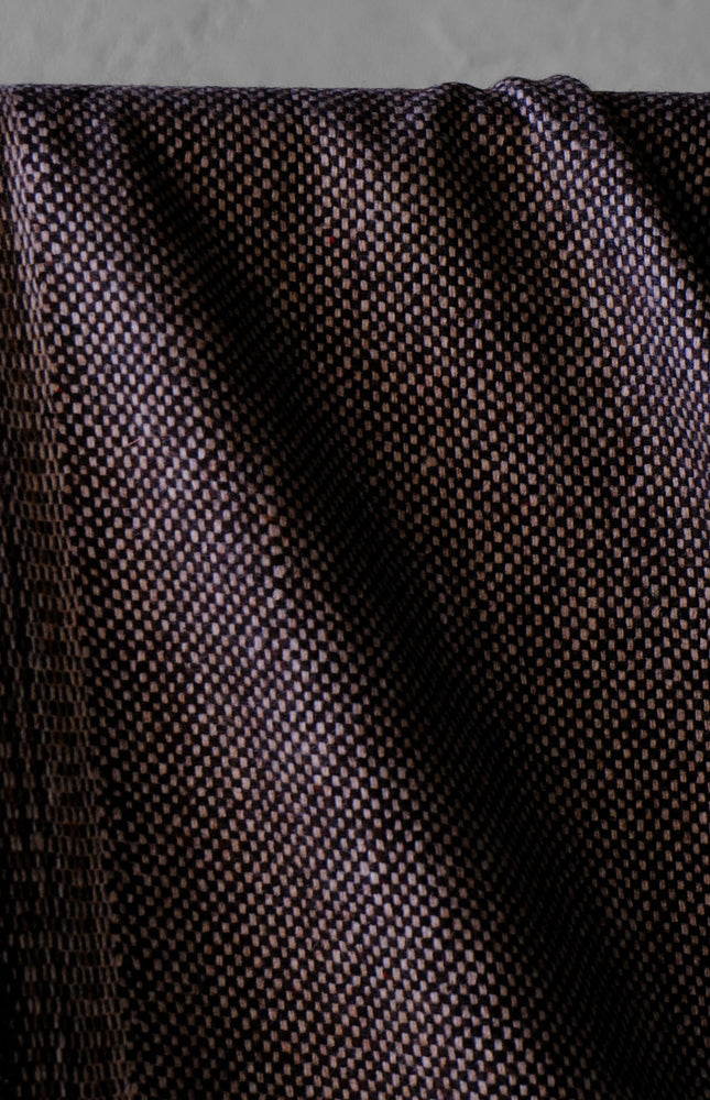 Dark Brown Yak Wool Tweed (Plain, Herringbone & Twill) Fabric, 320 GSM, 54" wide