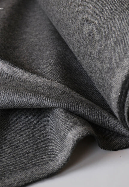 Charcoal Yak Wool Fabric Set | Herringbone, Twill & Boiled Wool, 380 GSM