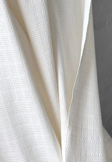 Naturally Dyed Organic Cotton Dobby Fabric, Dotted Textured Weave, 230 GSM, 45” Wide