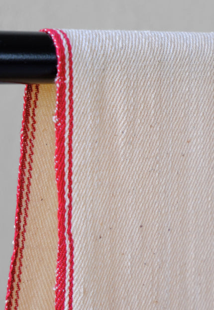Handwoven Indigo Cotton Denim Fabric, Lightweight (210 GSM) Twill with 2 Red Selvedge