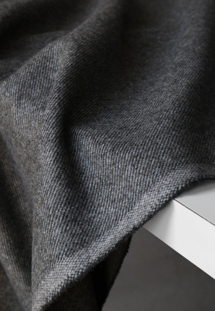 Charcoal Yak Wool Fabric Set | Herringbone, Twill & Boiled Wool, 380 GSM