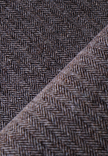 Dark Brown Yak Wool Tweed (Plain, Herringbone & Twill) Fabric, 320 GSM, 54" wide