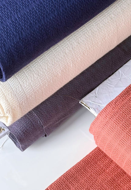 Naturally Dyed Organic Cotton Dobby Fabric, Dotted Textured Weave, 230 GSM, 45” Wide