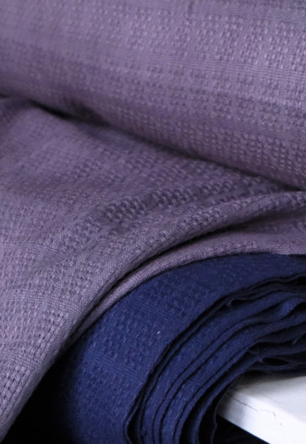 Naturally Dyed Organic Cotton Dobby Fabric, Dotted Textured Weave, 230 GSM, 45” Wide