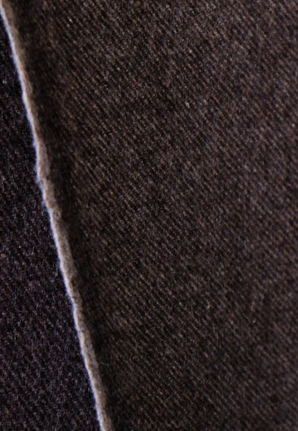 Dark Brown Yak Wool Tweed (Plain, Herringbone & Twill) Fabric, 320 GSM, 54" wide