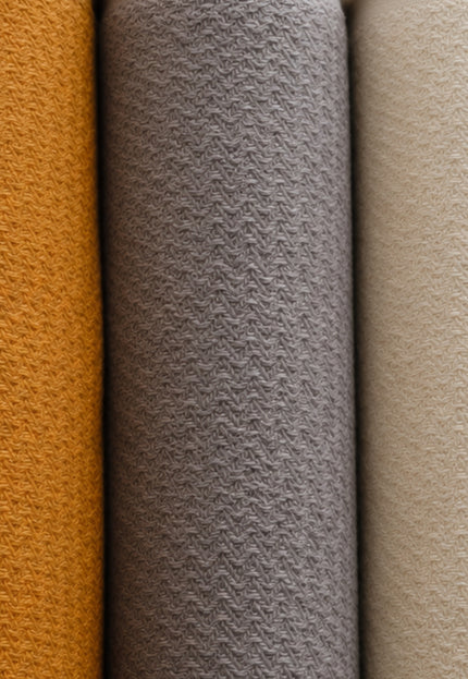 Handwoven Wool-Cotton Double Herringbone Fabric, 300 GSM, 46" Wide
