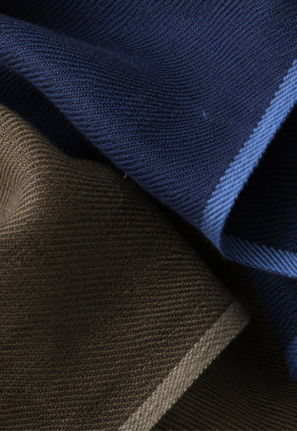 Military Green & Indigo Merino Wool - Linen Fabric | 54” Wide | 220 GSM