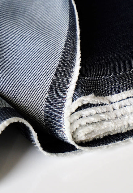 Tencel™ - Linen Denim Fabric, Navy Blue, 125 GSM Lightweight Twill, 54" inches wide