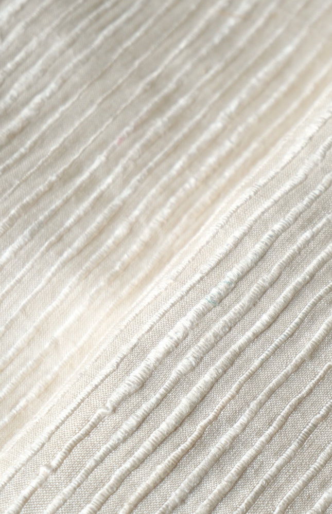 Tussar Silk Noil Striped Fabric | 280 GSM | 44” Wide