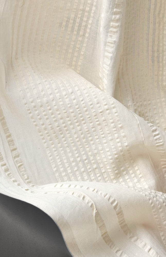 Greige Cotton Seersucker Fabric | 58" Wide | 119 GSM