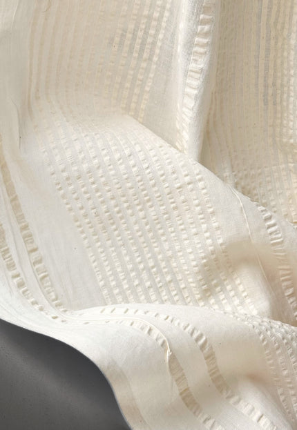 Greige Cotton Seersucker Fabric | 58" Wide | 119 GSM