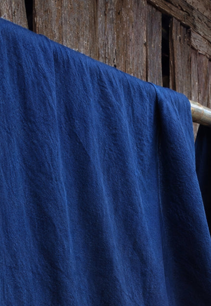 Military Green & Indigo Merino Wool - Linen Fabric | 54” Wide | 220 GSM