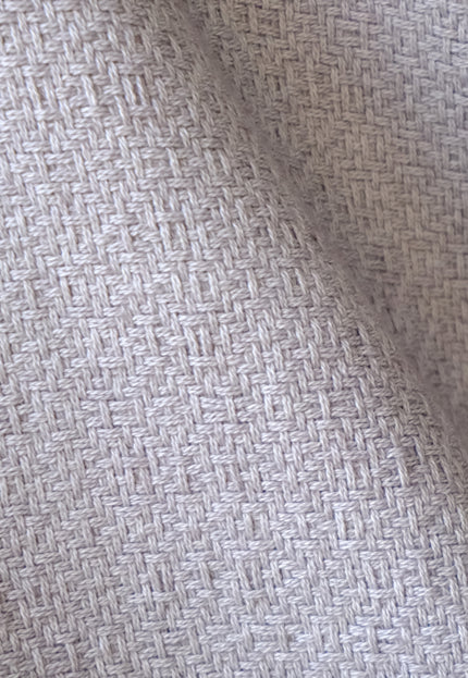 Zen Grid Weave Wool - Cotton Blended Fabric by the yard | 300 GSM | 54” Wide