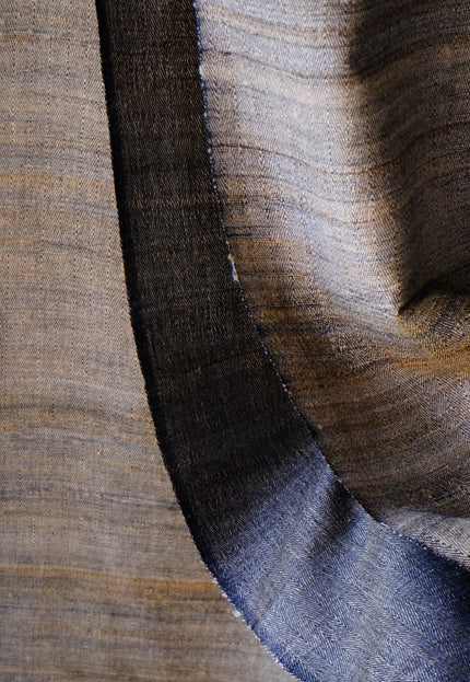 Reversible Handwoven Tussar Silk Fabric, 220 GSM Wild Silk, 44” Wide