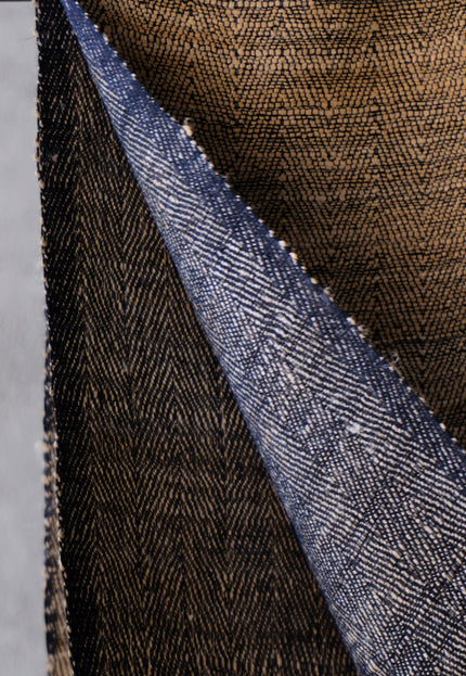 Reversible Handwoven Tussar Silk Fabric, 220 GSM Wild Silk, 44” Wide