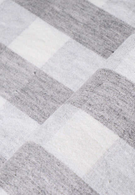 Handwoven Checkered Kala Cotton + Kutchh Wool Fabric, 45" Wide, 270 GSM