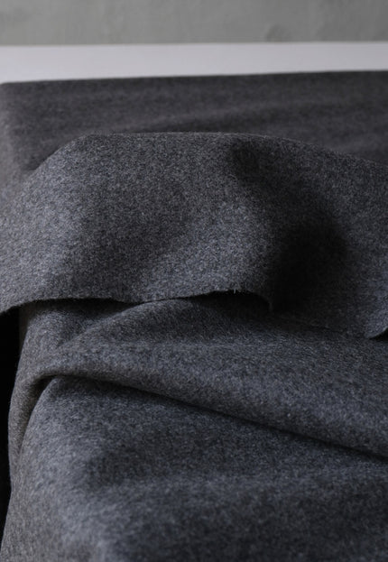 Charcoal Yak Wool Fabric Set | Herringbone, Twill & Boiled Wool, 380 GSM