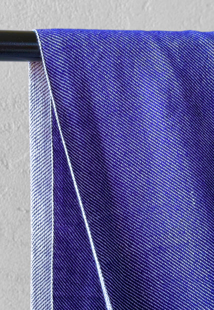 Handwoven Naturally Dyed Denim Fabric | Natural Indigo & Terracotta | 44" Wide | 230 GSM