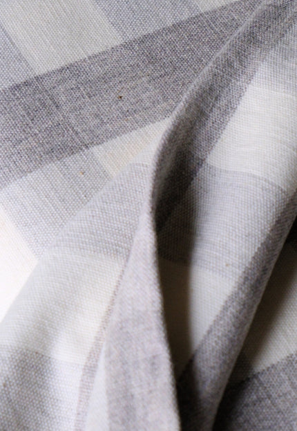 Handwoven Checkered Kala Cotton + Kutchh Wool Fabric, 45" Wide, 270 GSM