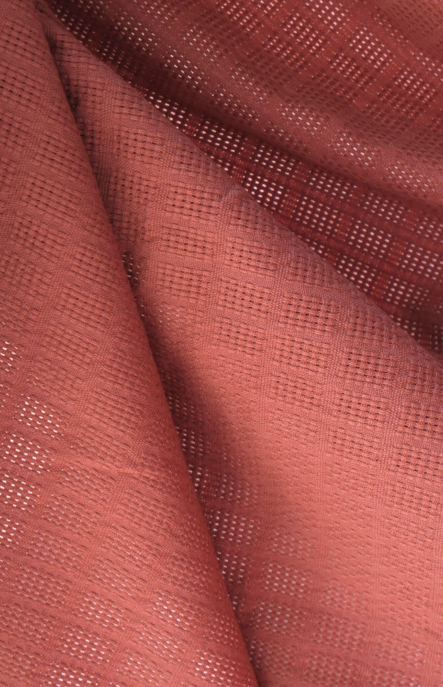 Naturally Dyed Organic Cotton Dobby Fabric, Dotted Textured Weave, 230 GSM, 45” Wide