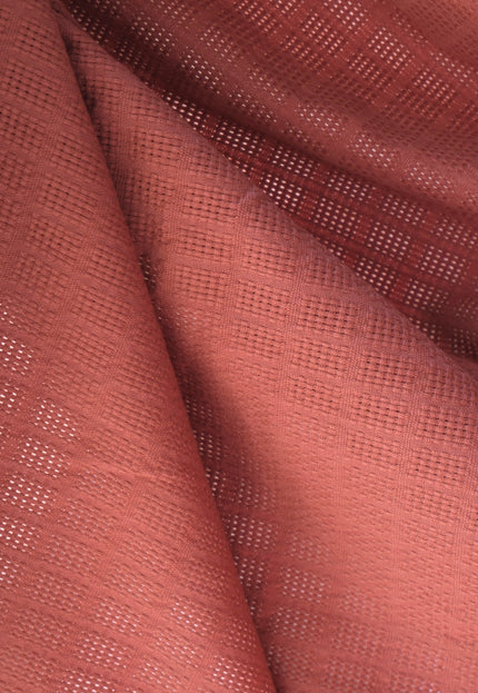 Naturally Dyed Organic Cotton Dobby Fabric, Dotted Textured Weave, 230 GSM, 45” Wide