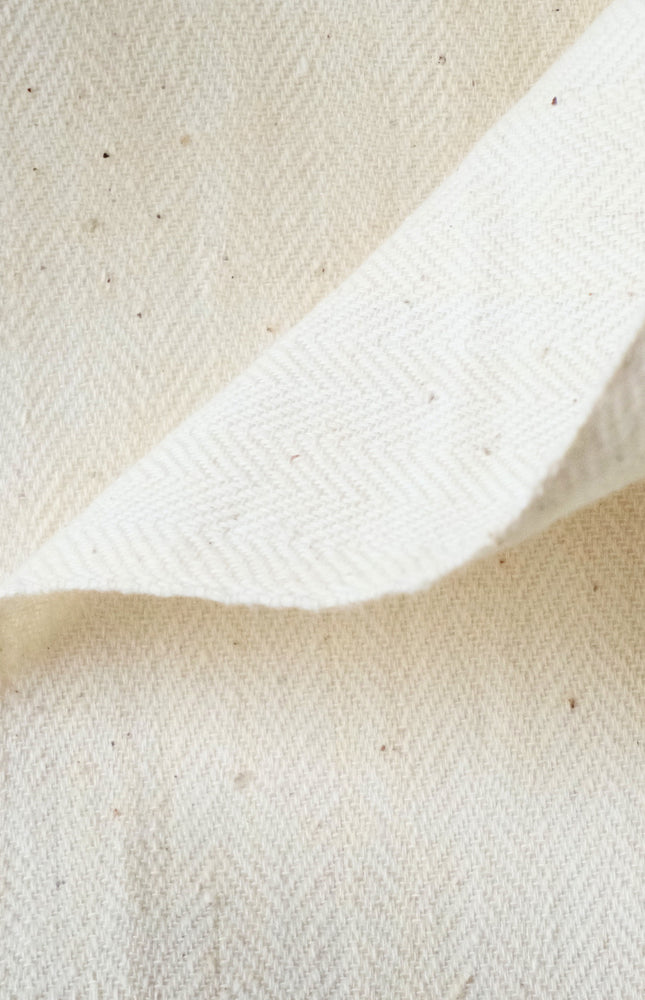 Handwoven Kala Cotton Herringbone Fabric | 45" Wide | 215 GSM