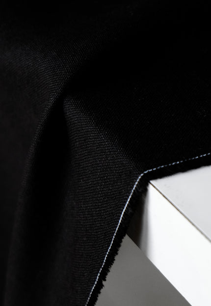 Black Pure Linen Fabric, 58 inches wide, 238 GSM, 25s lea - By the Yard