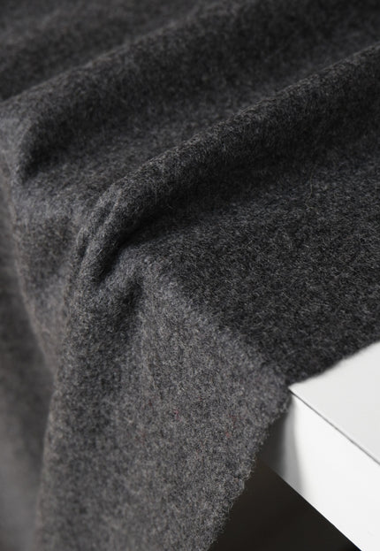 Charcoal Yak Wool Fabric Set | Herringbone, Twill & Boiled Wool, 380 GSM