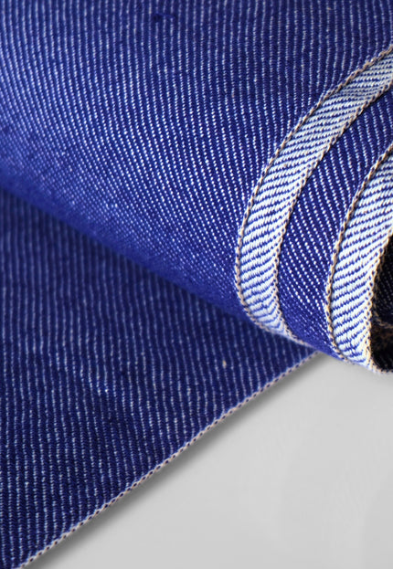 Handwoven Naturally Dyed Denim Fabric | Natural Indigo & Terracotta | 44" Wide | 230 GSM