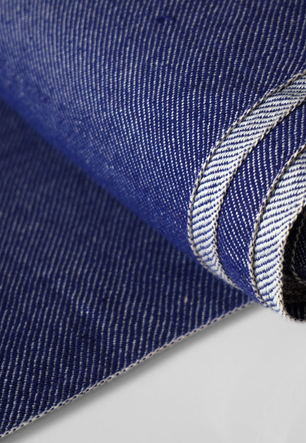 Handwoven Naturally Dyed Denim Fabric | Natural Indigo & Terracotta | 44" Wide | 230 GSM