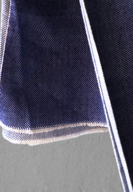 Handwoven Naturally Dyed Denim Fabric | Natural Indigo & Terracotta | 44" Wide | 230 GSM