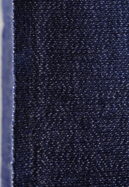 Handwoven Wool Blended Indigo Kasuri Fabric | 44" Wide | ~ 220 GSM