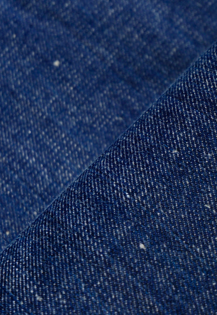 Handwoven Indigo Cotton Denim Fabric, Lightweight (210 GSM) Twill with 2 Red Selvedge