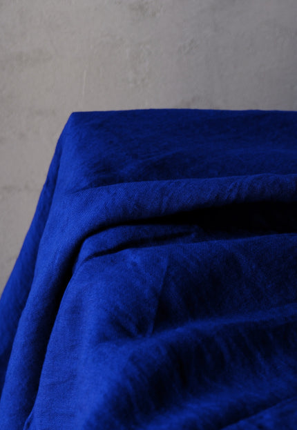 Pure Indigo Linen Fabric: 170 GSM, 45" Wide - By The Yard