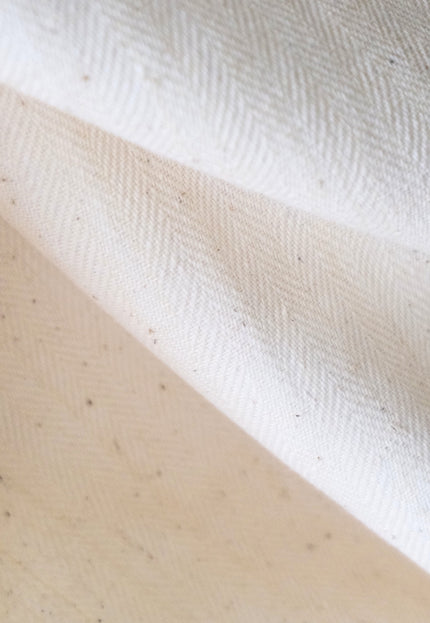 Handwoven Kala Cotton Herringbone Fabric | 45" Wide | 215 GSM
