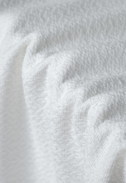 Zen Grid Weave Wool - Cotton Blended Fabric by the yard | 300 GSM | 54” Wide