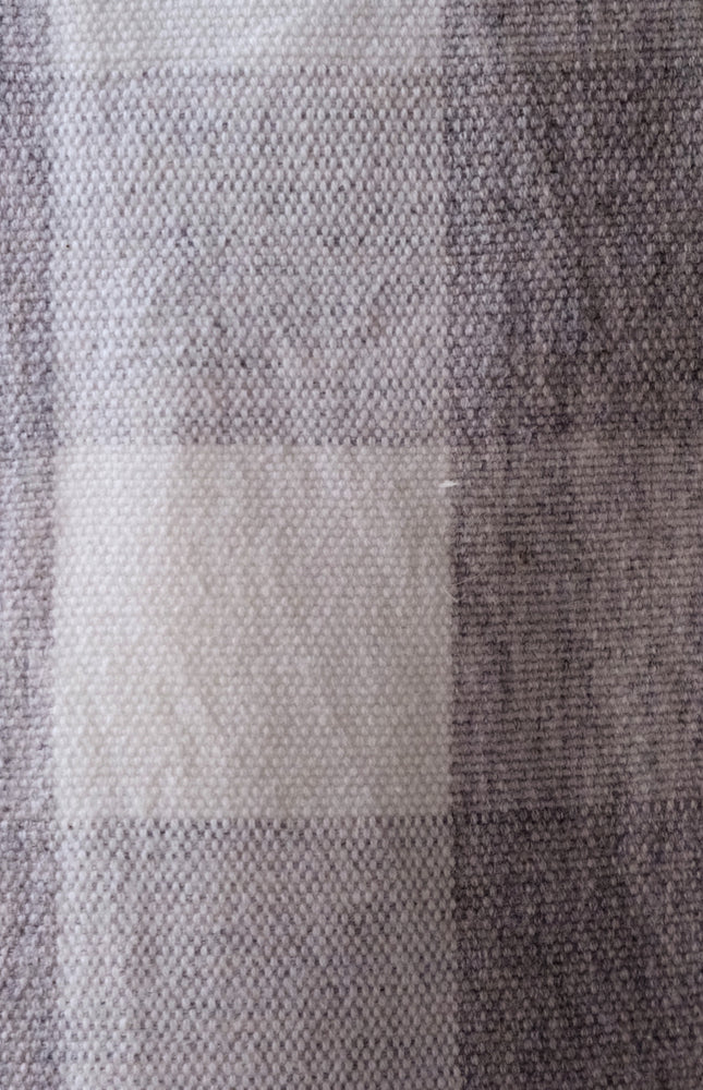 Handwoven Checkered Kala Cotton + Kutchh Wool Fabric, 45" Wide, 270 GSM