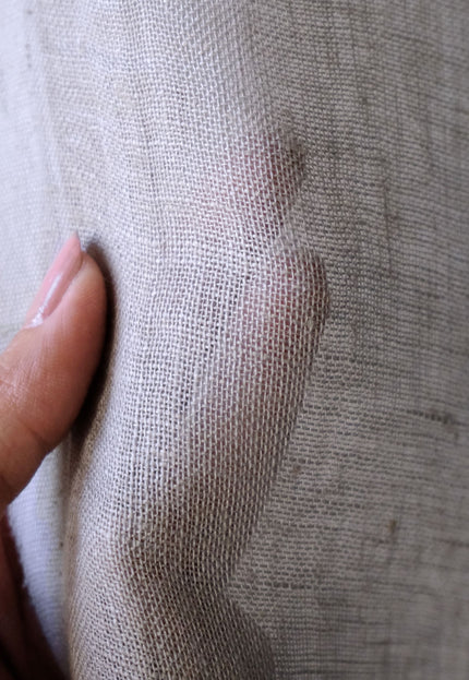 Hemp Sheer Gauze Fabric, White & Natural Gray, 54" Wide, 80 GSM